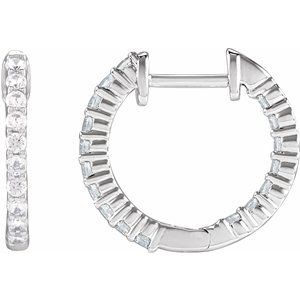 1 ct Diamond Inside-Outside Hoop Earrings