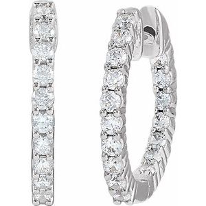1 ct Diamond Inside-Outside Hoop Earrings