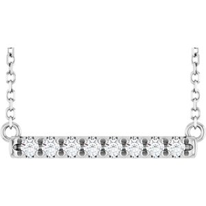 Diamond French-Set Bar Necklace