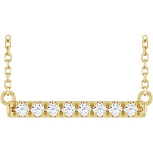 Diamond French-Set Bar Necklace