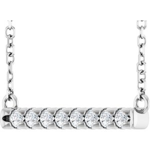 Diamond French-Set Bar Necklace