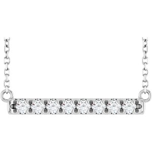 Diamond French-Set Bar Necklace