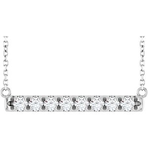 Diamond French-Set Bar Necklace