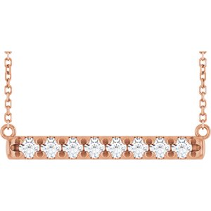 Diamond French-Set Bar Necklace