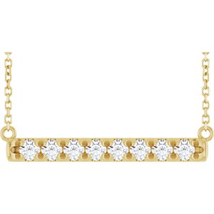 Diamond French-Set Bar Necklace