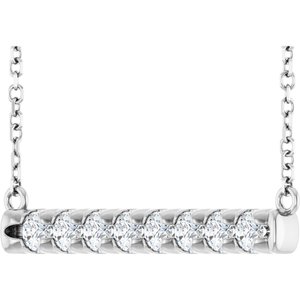 Diamond French-Set Bar Necklace