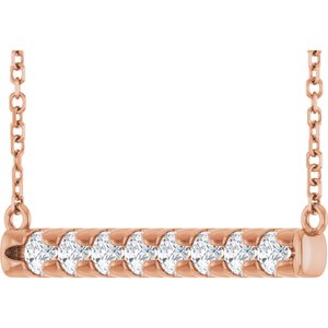 Diamond French-Set Bar Necklace