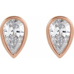 Diamond 1/10 ct Micro Pear Bezel Earrings