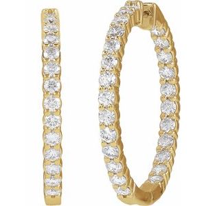 1 ct Diamond Inside-Outside Hoop Earrings