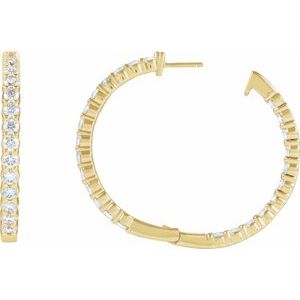 1 ct Diamond Inside-Outside Hoop Earrings