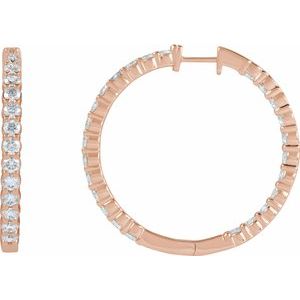 1 ct Diamond Inside-Outside Hoop Earrings