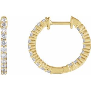 1 ct Diamond Inside-Outside Hoop Earrings