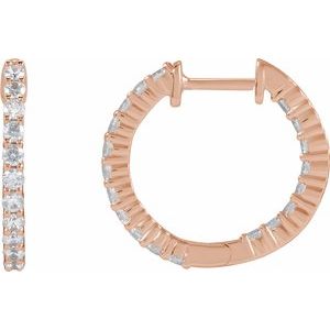 1 ct Diamond Inside-Outside Hoop Earrings