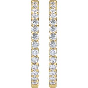 1 ct Diamond Inside-Outside Hoop Earrings