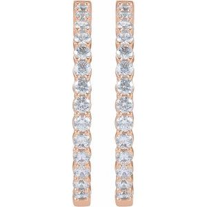 1 ct Diamond Inside-Outside Hoop Earrings