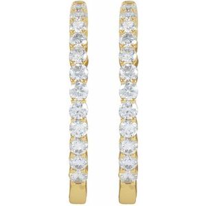 1 ct Diamond Inside-Outside Hoop Earrings