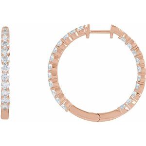 1 ct Diamond Inside-Outside Hoop Earrings