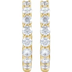 1 ct Diamond Inside-Outside Hoop Earrings