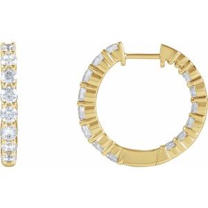 1 ct Diamond Inside-Outside Hoop Earrings