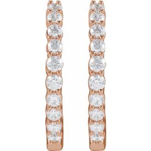 1 ct Diamond Inside-Outside Hoop Earrings