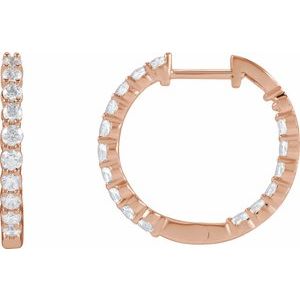 1 ct Diamond Inside-Outside Hoop Earrings