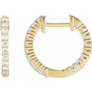 1 ct Diamond Inside-Outside Hoop Earrings