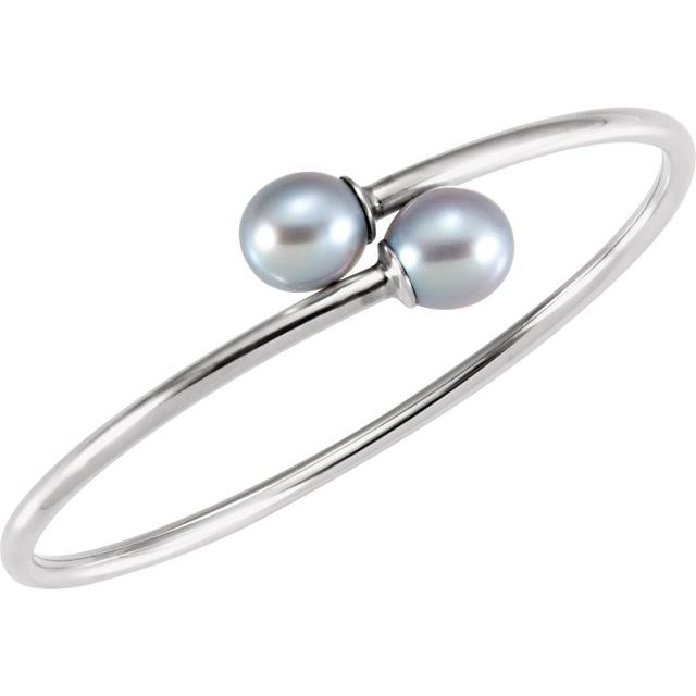 sterling-silver-cultured-gray-freshwater-pearl-flexible-bangle-bracelet