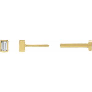 0.04 ct Diamond Bezel-Set Earring With Press Fit Back