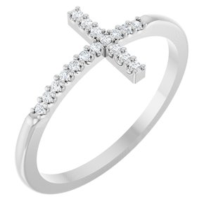 0.07 ct Diamond Sideways Cross Ring