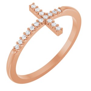 0.07 ct Diamond Sideways Cross Ring