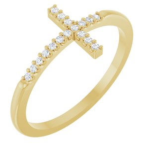 0.07 ct Diamond Sideways Cross Ring