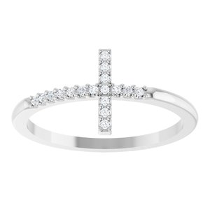 0.07 ct Diamond Sideways Cross Ring
