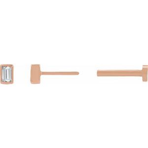 0.04 ct Diamond Bezel-Set Earring With Press Fit Back
