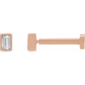0.04 ct Diamond Bezel-Set Earring With Press Fit Back