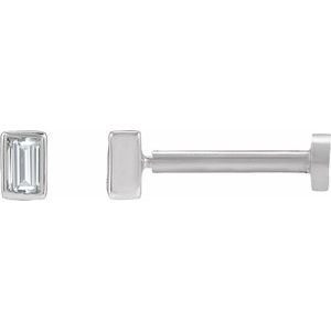 0.04 ct Diamond Bezel-Set Earring With Press Fit Back