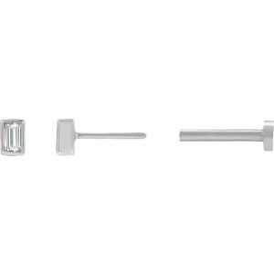 0.04 ct Diamond Bezel-Set Earring With Press Fit Back