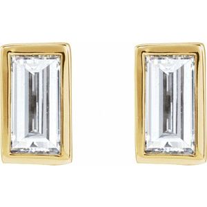 0.04 ct Diamond Bezel-Set Earring With Press Fit Back