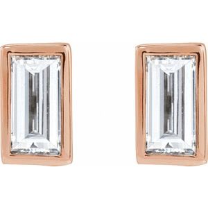 0.04 ct Diamond Bezel-Set Earring With Press Fit Back