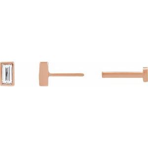 0.04 ct Diamond Bezel-Set Earring With Press Fit Back