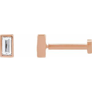 0.04 ct Diamond Bezel-Set Earring With Press Fit Back