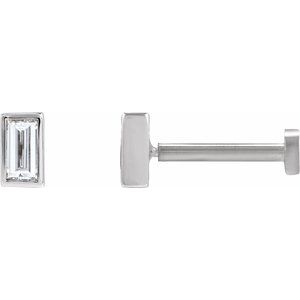 0.04 ct Diamond Bezel-Set Earring With Press Fit Back