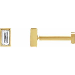 0.04 ct Diamond Bezel-Set Earring With Press Fit Back