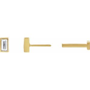 0.04 ct Diamond Bezel-Set Earring With Press Fit Back