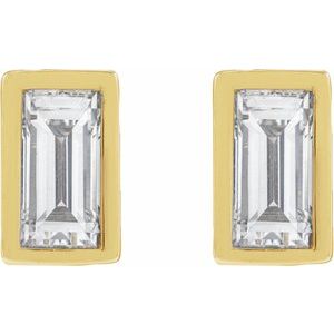 0.04 ct Diamond Bezel-Set Earring With Press Fit Back