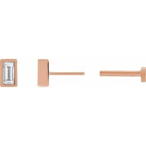 0.04 ct Diamond Bezel-Set Earring With Press Fit Back