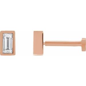 0.04 ct Diamond Bezel-Set Earring With Press Fit Back