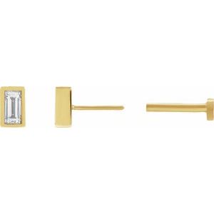 0.04 ct Diamond Bezel-Set Earring With Press Fit Back