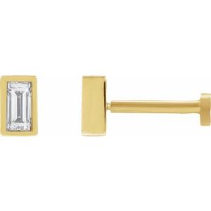 0.04 ct Diamond Bezel-Set Earring With Press Fit Back