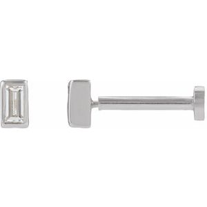 0.04 ct Diamond Bezel-Set Earring With Press Fit Back
