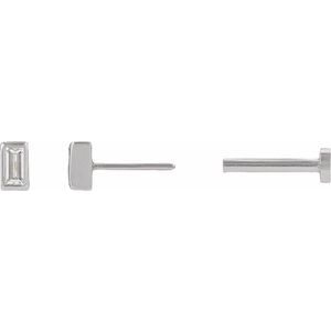0.04 ct Diamond Bezel-Set Earring With Press Fit Back